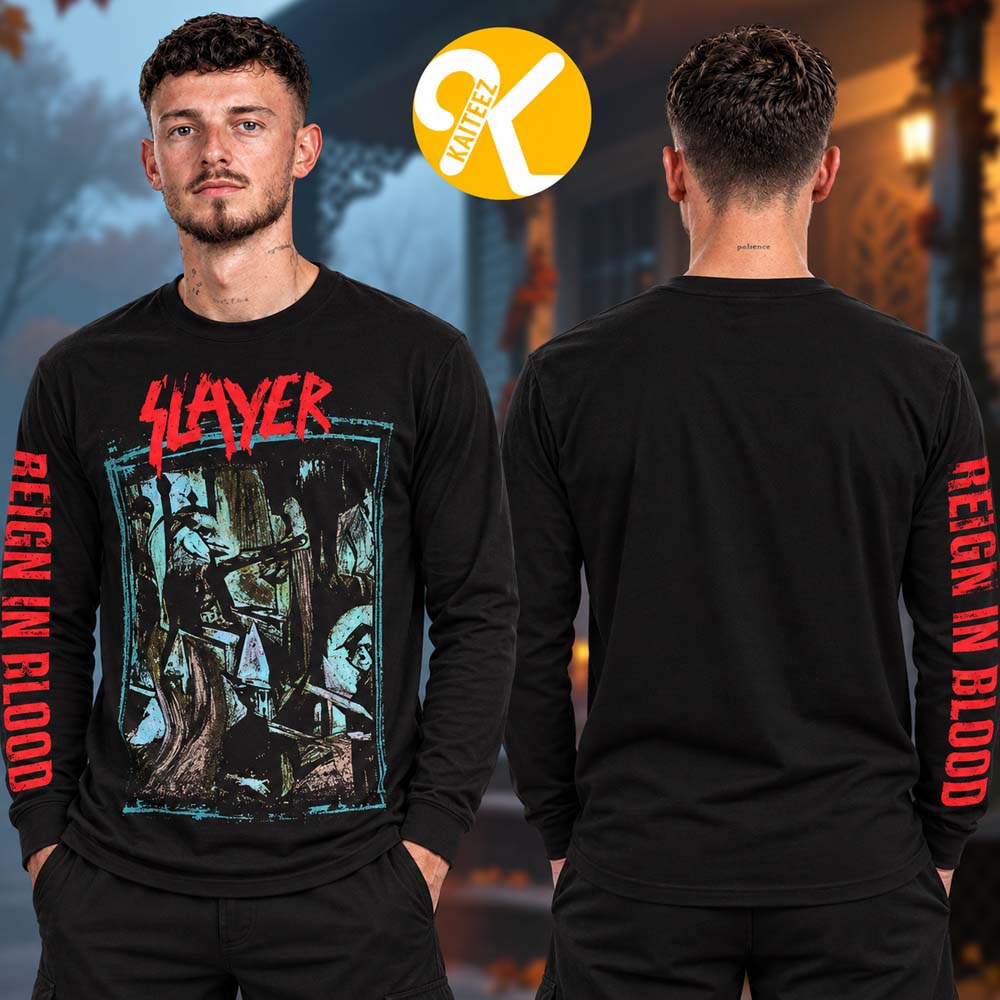 Slayer Merch World Tour 2026 Reign In Blood Unisex Longsleeve Shirt Slayer Merch World Tour 2026 Reign In Blood Unisex Longsleeve Shirt