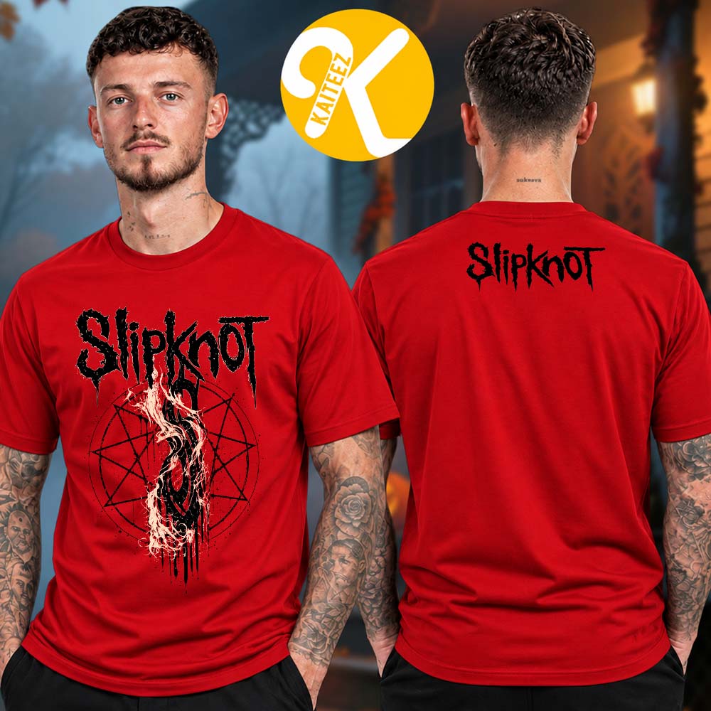 Slipknot London Pop Up Exclusive Merch Wembley Stadium London UK On September 28 2026 Burning Red Two Sided Unisex T-Shirt Slipknot London Pop Up Exclusive Merch Wembley Stadium London UK On September 28 2026 Burning Red Two Sided Unisex T-Shirt