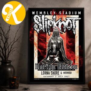 Slipknot Wembley Stadium On July 3 2027 With Special Guests Marilyn Manson Lorna Shore And Hatebreed Home Decor Poster Canvas