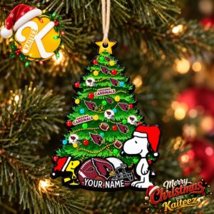 Snoopy Peanuts x Arizona Cardinals Custom Christmas Ornament Xmas Tree Decorations