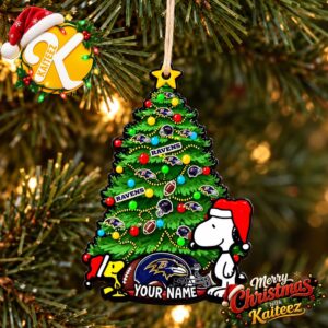 Snoopy Peanuts x Baltimore Ravens Custom Christmas Ornament Xmas Tree Decorations
