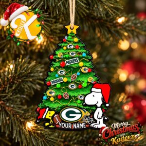 Snoopy Peanuts x Green Bay Packers Custom Christmas Ornament Xmas Tree Decorations