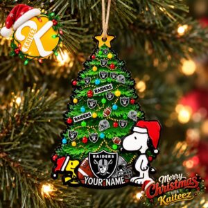 Snoopy Peanuts x Las Vegas Raiders Christmas Ornament Xmas Tree Decorations