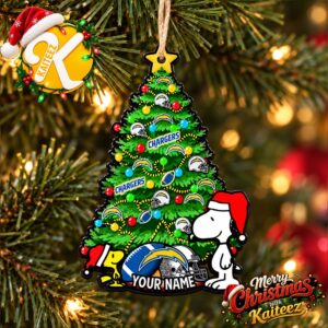Snoopy Peanuts x Los Angeles Chargers Christmas Ornament Xmas Tree Decorations