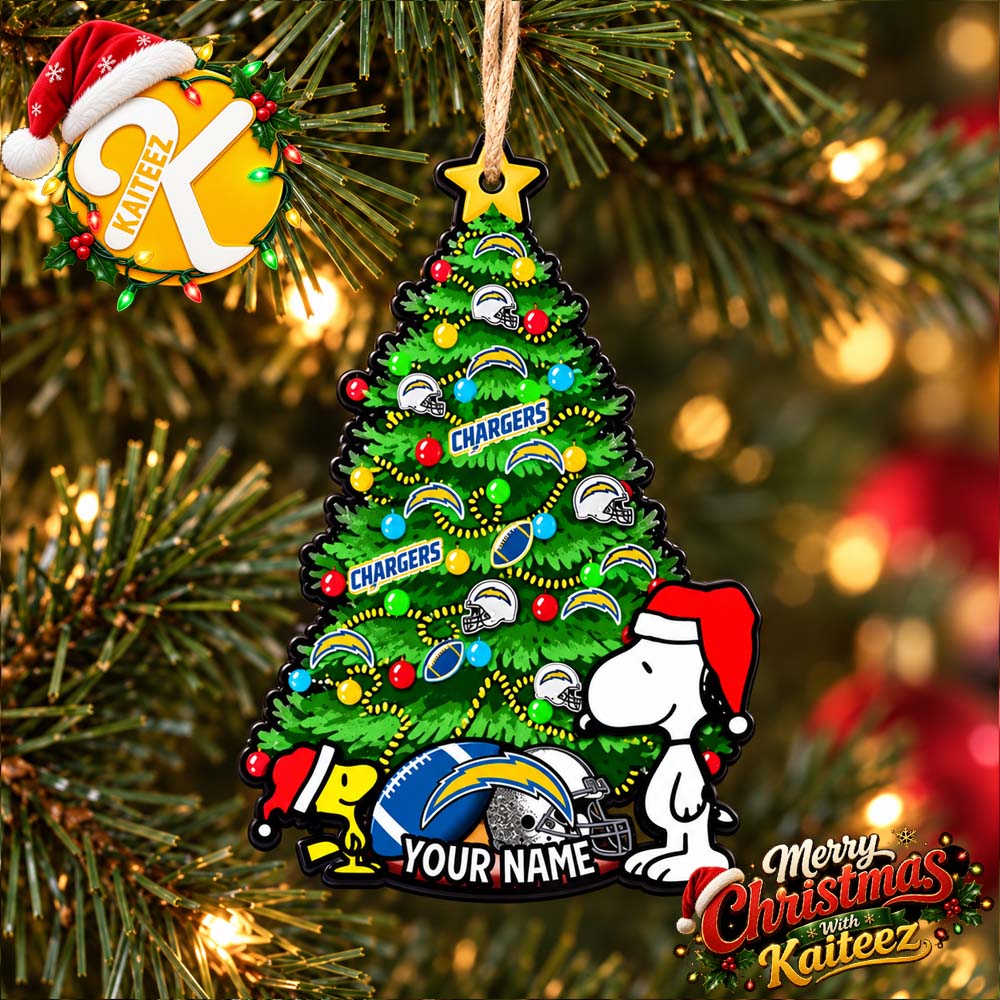 Snoopy Peanuts x Los Angeles Chargers Christmas Ornament Xmas Tree Decorations Snoopy Peanuts x Los Angeles Chargers Christmas Ornament Xmas Tree Decorations