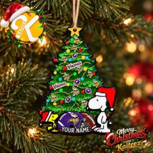 Snoopy Peanuts x Minnesota Vikings Christmas Ornament Xmas Tree Decorations