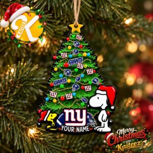Snoopy Peanuts x New York Giants Christmas Ornament Xmas Tree Decorations