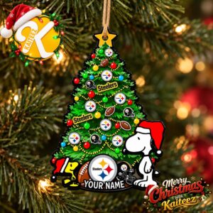 Snoopy Peanuts x Pittsburgh Steelers Christmas Ornament Xmas Tree Decorations