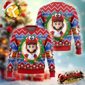 Super Mario Thingking Ugly Christmas Sweater