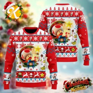 Super Mario Toad Ugly Christmas Sweater