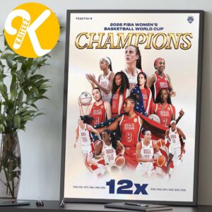 USA Women National Team Are Your 2026 Fiba Women World Cup Champions For The 12th Time Home Decor Poster Canvas