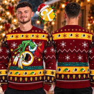 Washington Commanders NFL Christmas Ugly Sweater Grinch Show Your Team Spirit