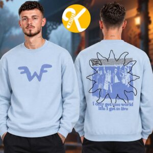 Weezer Merch The Gathering North America Tour 2026 I Only Get One World Life I Get To Live Light Blue Unisex Sweatshirt