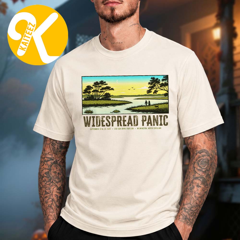 Widespread Panic Wilmington NC Event Poster Live At Oak Bank Pavilion In Wilmington NC On September 18 19 2026 Art By Tom Shaw Unisex T-Shirt Widespread Panic Wilmington NC Event Poster Live At Oak Bank Pavilion In Wilmington NC On September 18 19 2026 Art By Tom Shaw Unisex T-Shirt
