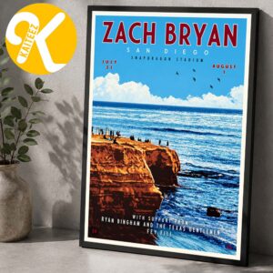 Zach Bryan San Diego CA Exclusive Event Poster At Snapdragon Stadium In San Diego CA On July 31 And August 1 2026 Home Decor Poster Canvas