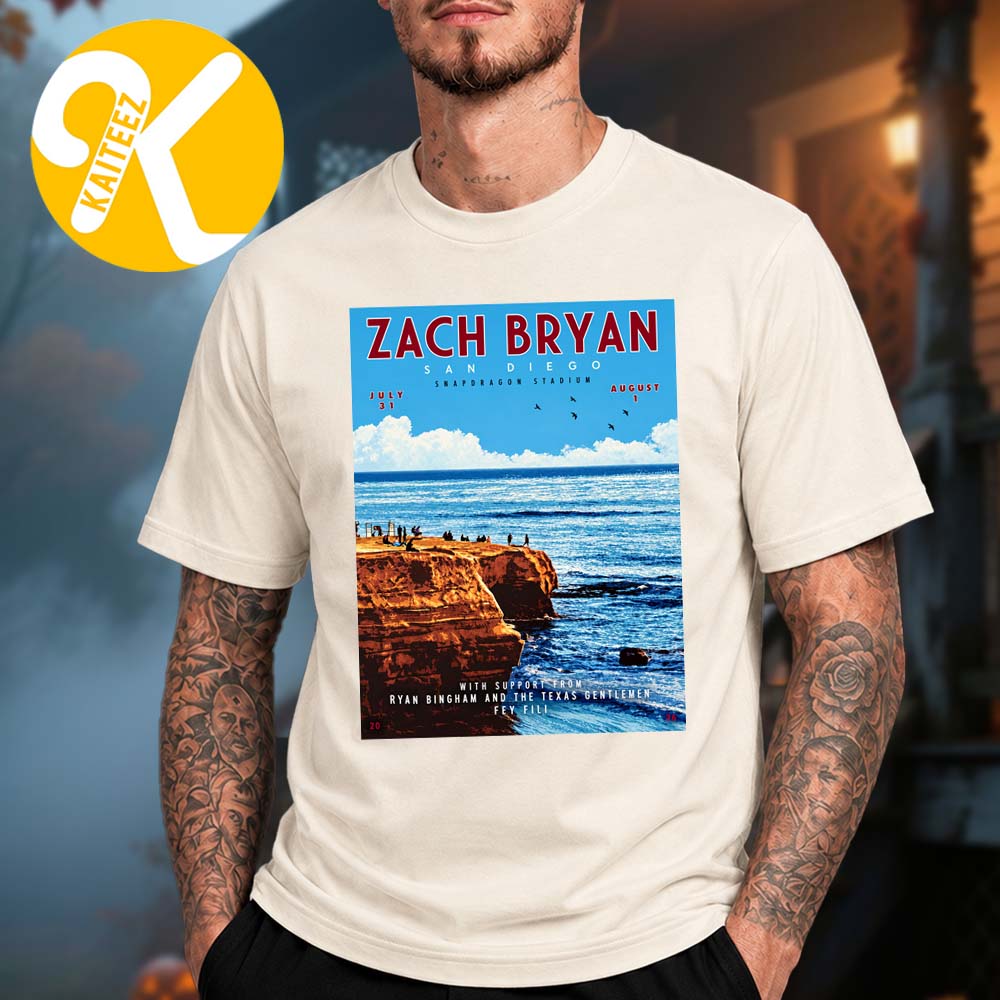 Zach Bryan San Diego CA Exclusive Event Poster At Snapdragon Stadium In San Diego CA On July 31 And August 1 2026 Unisex T-Shirt Zach Bryan San Diego CA Exclusive Event Poster At Snapdragon Stadium In San Diego CA On July 31 And August 1 2026 Unisex T-Shirt
