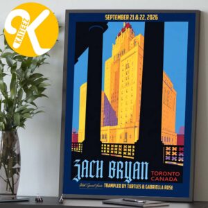 Zach Bryan Toronto ON Canada Event Poster At Rogers Centre In Toronto ON On September 21 22 2026 Home Decor Poster Canvas
