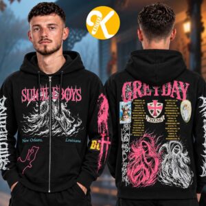 $uicideboy$ Merch Greyday 2026 North America Tour Dates Reaper Black Zip Up Hoodie