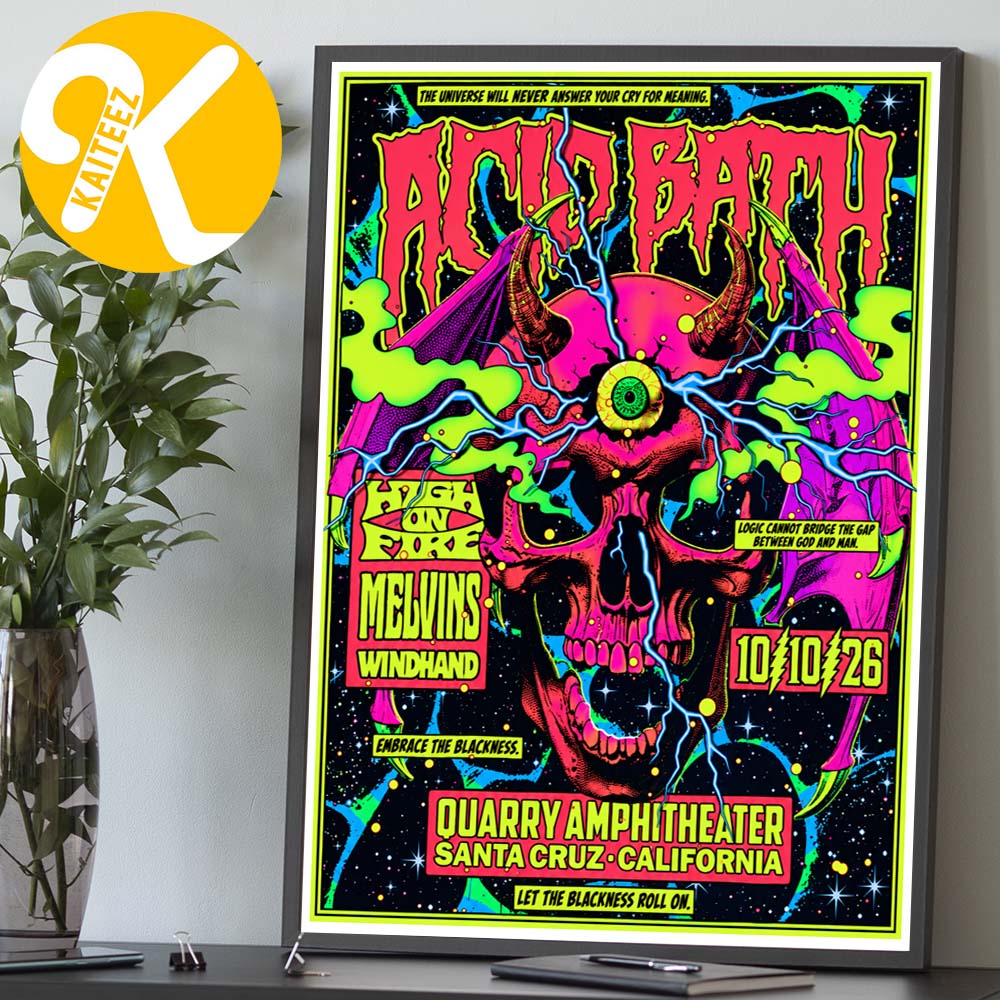 Acid Bath Santa Cruz CA Event Poster At Quarry Amphitheater In Santa Cruz CA On October 10 2026 Home Decor Poster Canvas Acid Bath Santa Cruz CA Event Poster At Quarry Amphitheater In Santa Cruz CA On October 10 2026 Home Decor Poster Canvas