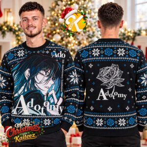 Ado Adotomy 5th Anniversary Exhibition Black And Blue Ugly Christmas Sweater