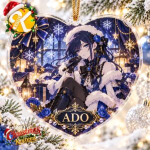 Ado Winter Singer Blue Rose Heart Christmas Ornament