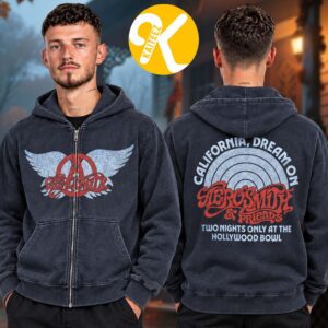 Aerosmith Merch Two Night Only At The Hollywood Bowl In Los Angeles CA On October 29 And November 1 2026 Zip Up Hoodie