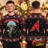 Airbourne Skeleton Pilot And Warplanes Black And Red Ugly Christmas Sweater