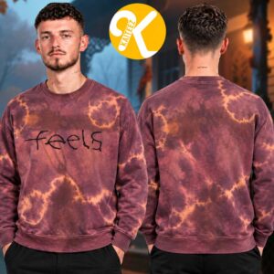 Animal Collective Merch Feels Live Tour 2026 Burgundy Acid Unisex Sweatshirt