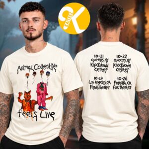Animal Collective Merch Feels Live Tour 2026 Tour Dates Two Sided Unisex T-Shirt