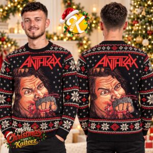 Anthrax Fistful Of Metal Album Cover Ugly Christmas Sweater