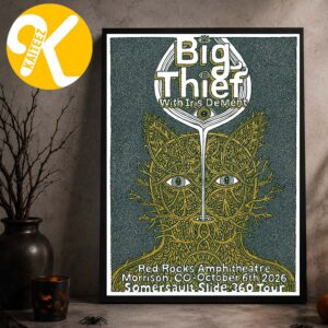 Big Thief With Iris Dement Red Rocks Event Poster Somersault Slide 360 Tour At Red Rocks Amphitheatre In Morrison CO On October 6 2026 Home Decor Poster Canvas