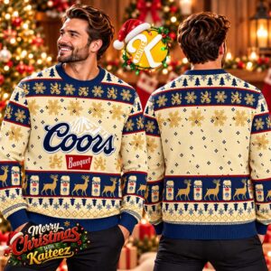 Coors Banquet Vintage Reindeer Snowflake Ugly Christmas Sweater