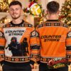 Airbourne Skeleton Pilot And Warplanes Black And Red Ugly Christmas Sweater