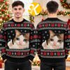 Funny Cat Santa Hat Christmas Tree Black Ugly Christmas Sweater