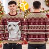 Funny Santa Hat Cat Meme Black Ugly Christmas Sweater