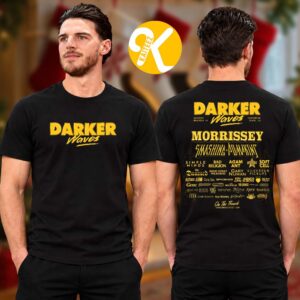 Darker Waves Festival 2026 Huntington Beach VA On November 14 2026 Yellow Line Up Two Sided Unisex T-Shirt