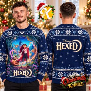 Disney Hexed Billie Enchanted Forest Navy Ugly Christmas Sweater