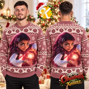 Disney Hexed Billie Magic Orb Dusty Rose Ugly Christmas Sweater