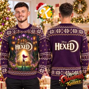 Disney Hexed Enchanted Forest Purple Ugly Christmas Sweater