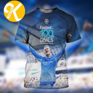 Erling Haaland Manchester City New Record Fastest To 100 Goals In Competition History All Over Print Shirt