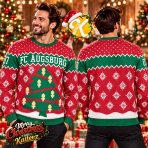 FC Augsburg Christmas Tree Red Green Ugly Christmas Sweater