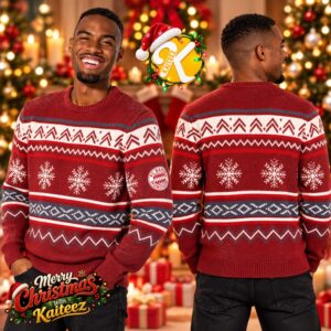 FC Bayern Munchen Logo Knitted Christmas Ugly Sweater