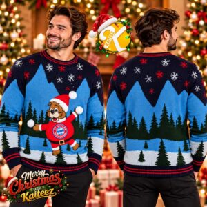 FC Bayern Munchen Mascot Christmas Ugly Sweater