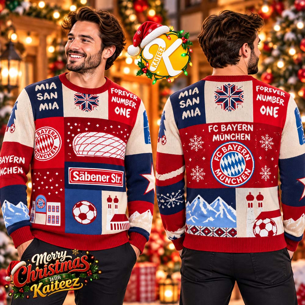 FC Bayern Munchen Special Edition Forever Number One Christmas Ugly Sweater FC Bayern Munchen Special Edition Forever Number One Christmas Ugly Sweater