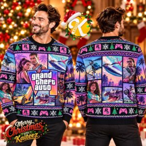 GTA VI Grand Theft Auto 6 Collage Ugly Christmas Sweater