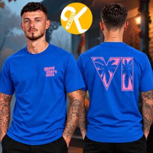 GTA VI Merch Logo Blue Two Sided Unisex T-Shirt