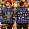 Hanukkah This Is How I Roll Dreidel Ugly Christmas Sweater Navy Blue