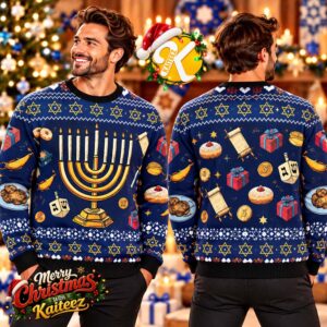 Hanukkah Menorah Star Of David Festival Ugly Christmas Sweater