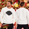 Harley Davidson Classic Bar And Shield Logo White Knit Ugly Sweater