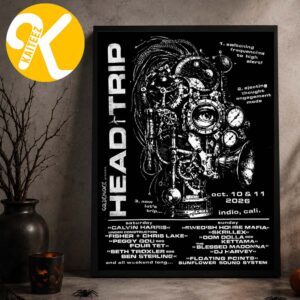 Head Trip Festival 2026 Merch At Empire Polo Club In Indio CA On October 10 11 2026 Let Trip Line Up Home Decor Poster Canvas